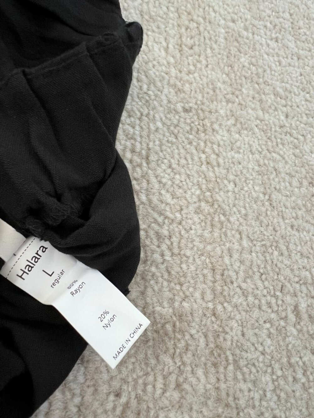 Halara Black Pull On Wide Leg Trousers High Waisted Pleated Pants L Regular NWT - Picture 9 of 10